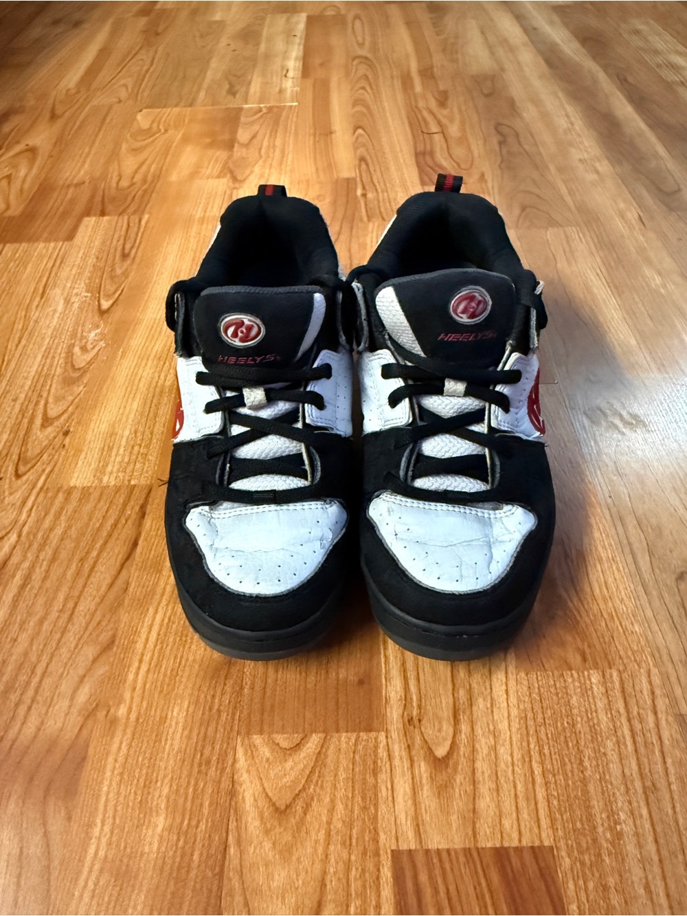 Heelys Black and White Boys' Skate Sneakers with Red Logo Accent